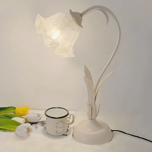 Verstellbare Vintage Blumen Tischlampe