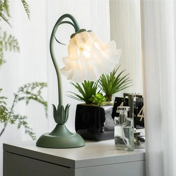 Verstellbare Vintage Blumen Tischlampe